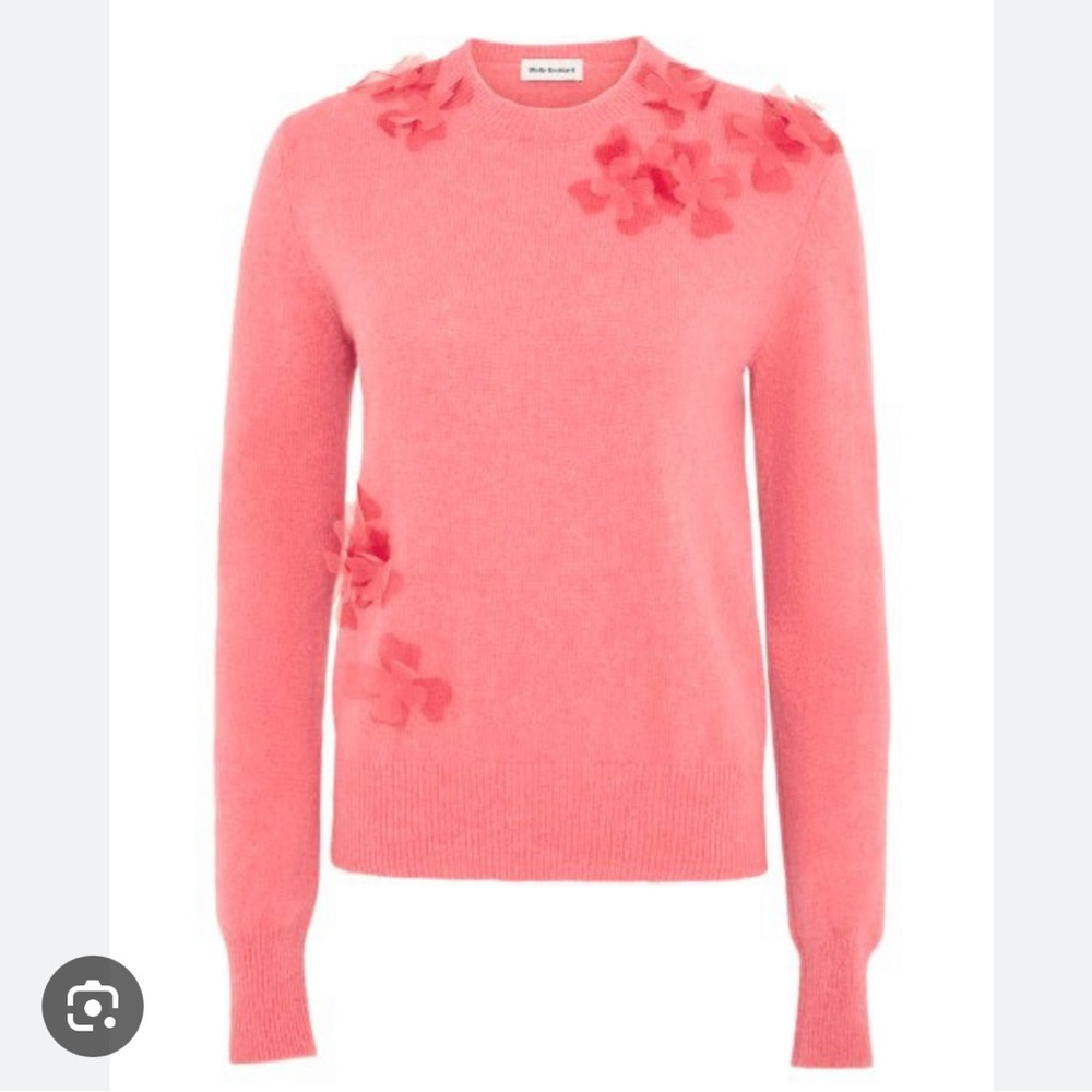 Molly Goddard Luca Floral Applique Lambswool Sweater